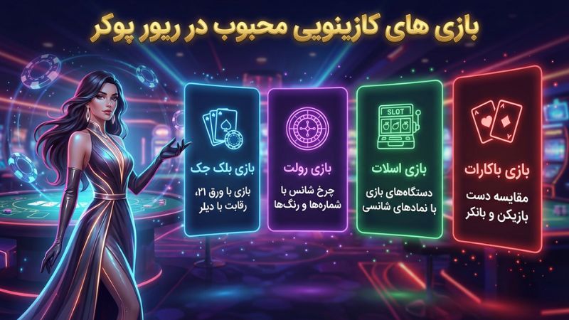 بازی های کازینویی محبوب در river poker