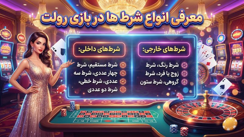 معرفی انواع شرط ها در بازی رولت