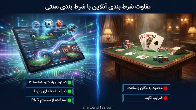 تفاوت شرط بندی آنلاین با شرط بندی سنتی