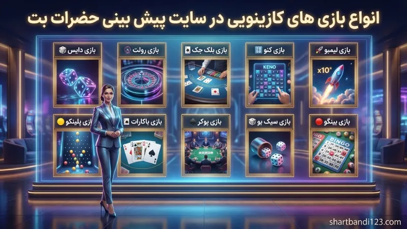 انواع بازی های کازینویی در سایت پیش بینی حضرات بت